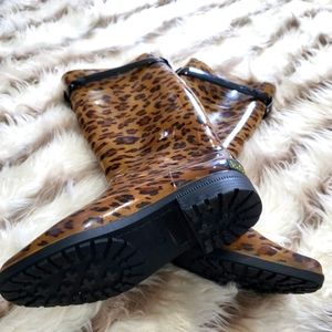 Leopard Print Rain Boots